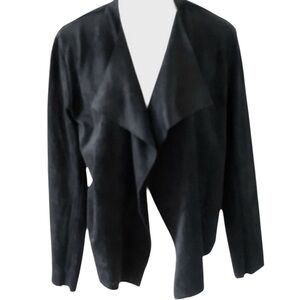 Velvet by Graham & Spencer Faux Suede Waterfall Drape Jacket, size L